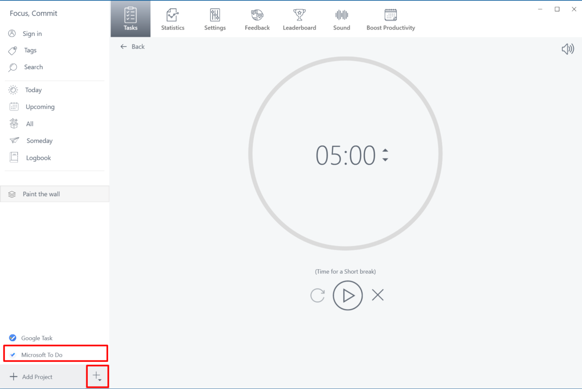 Start a Pomodoro timer with Microsoft To Do Pomodoro Timer meets
