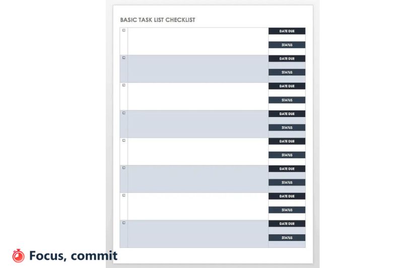 Basic Task Checklist Template