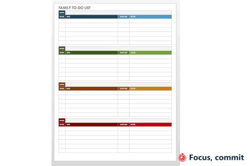 Family To-Do List Template