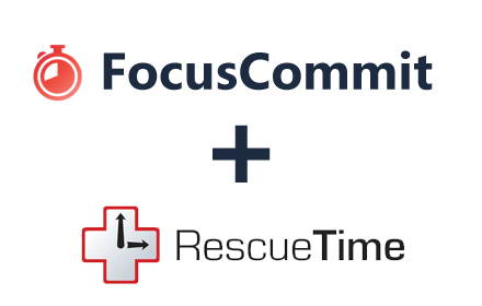 FocusCommit and RescueTime logos 